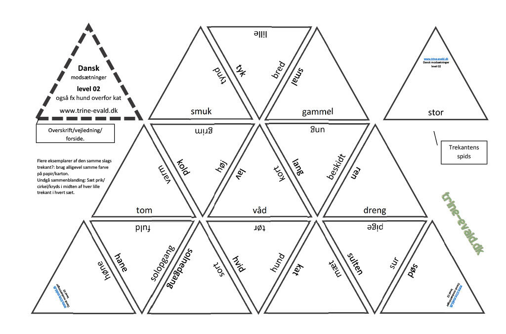 Trekant dansk, Modsat 02