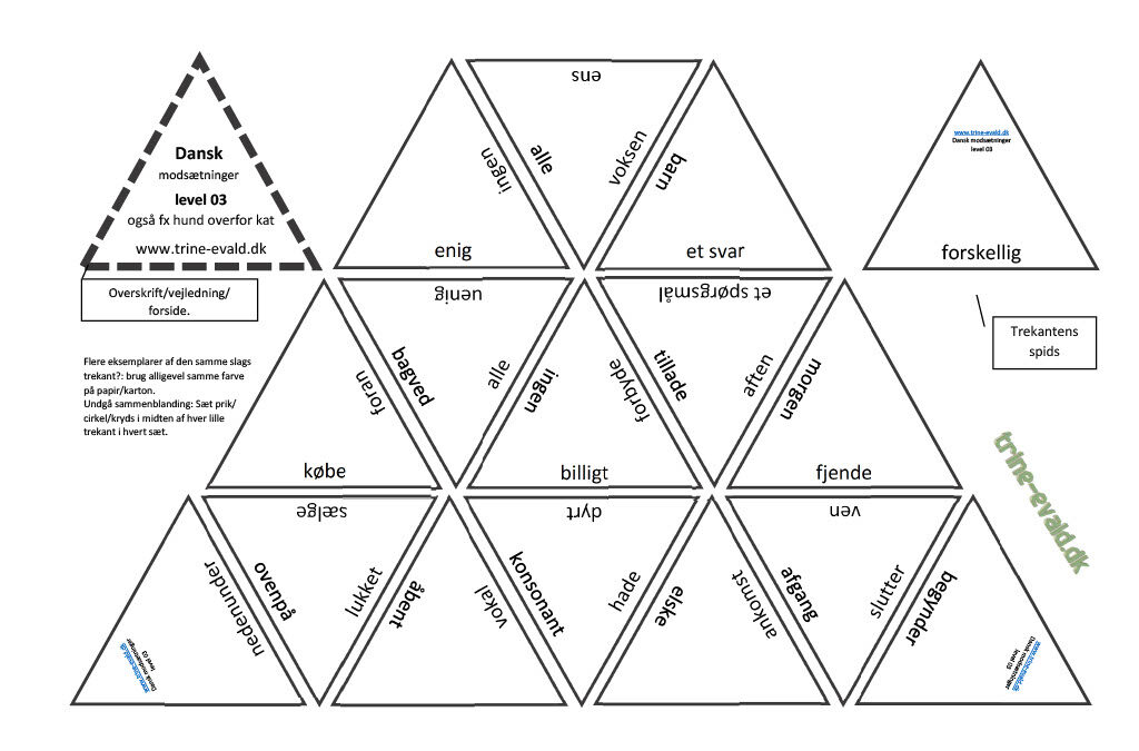 Trekant dansk, Modsat 03