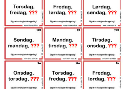 Q&B, Ugedag 01