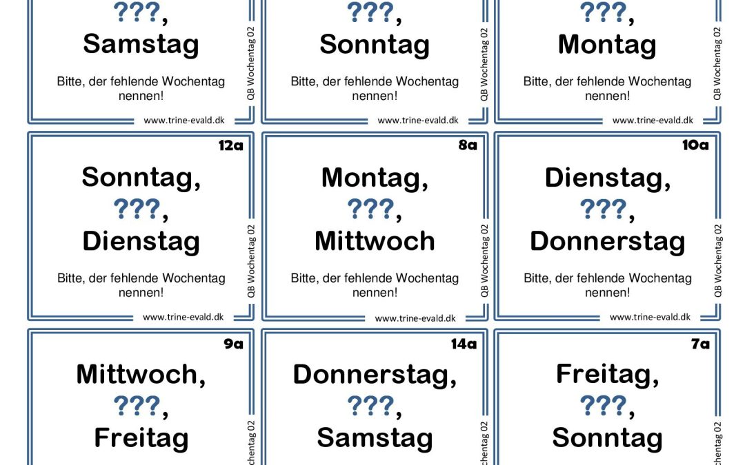 Q&B, Wochentag 02
