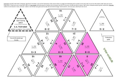 8 trekanter, tabel, serie 1
