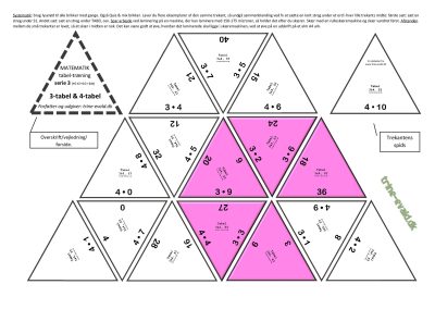 8 trekanter, tabel, serie 3