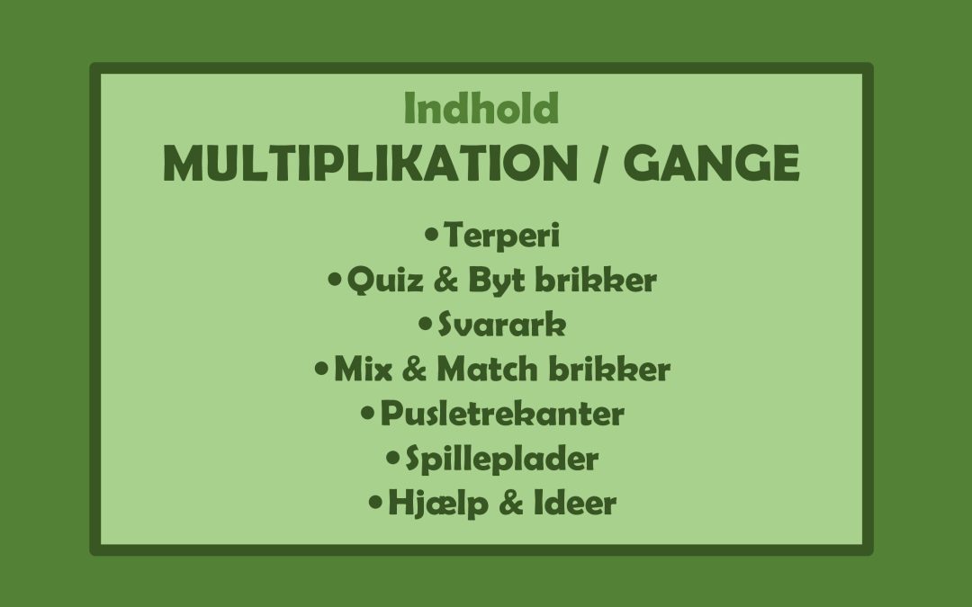 Forside MULTIPLIKATION