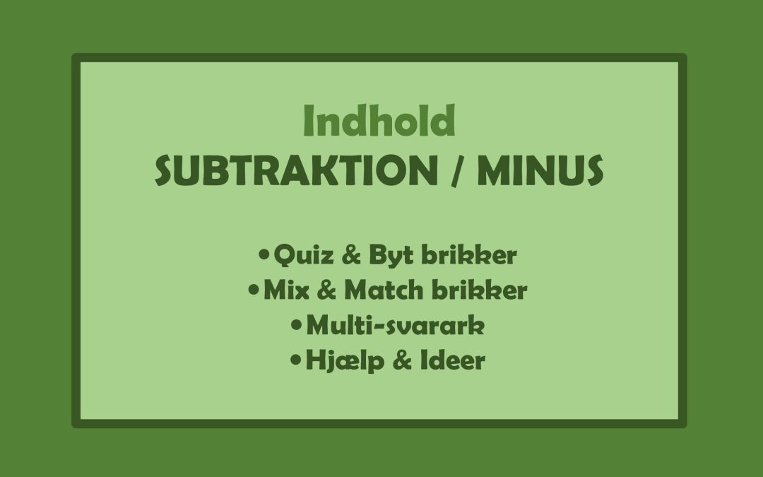 Forside SUBTRAKTION