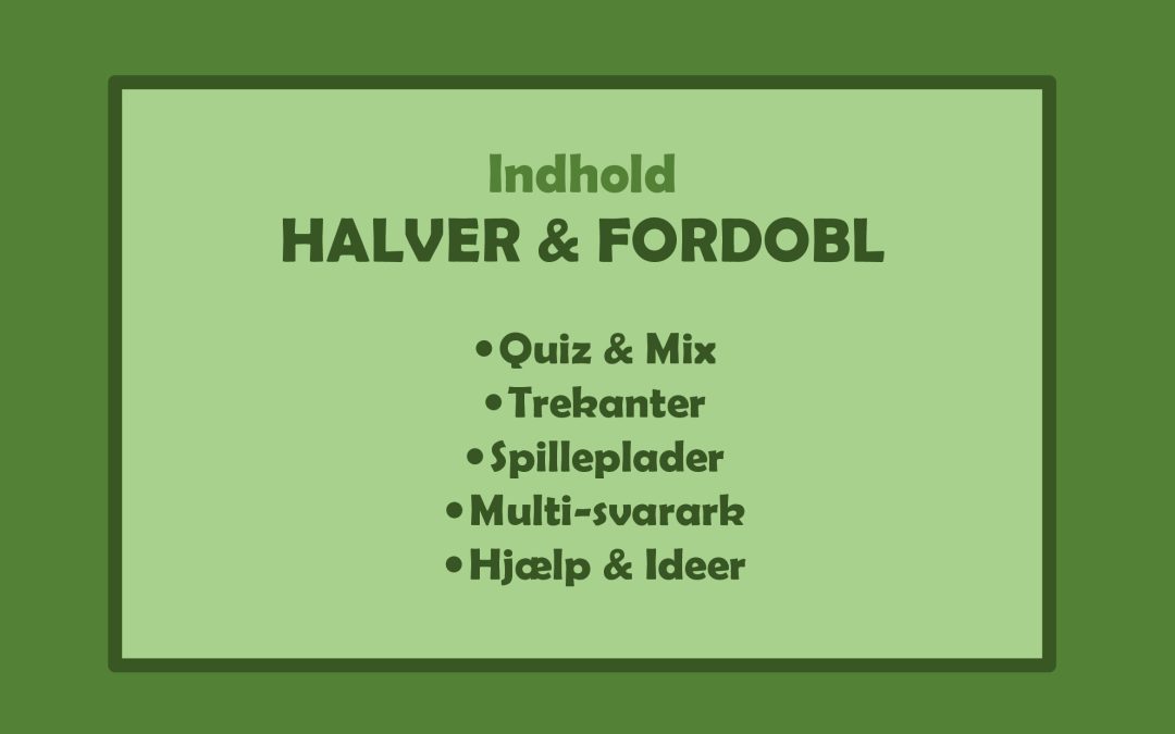 Forside HALVER & FORDOBL