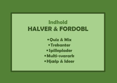 Forside HALVER & FORDOBL