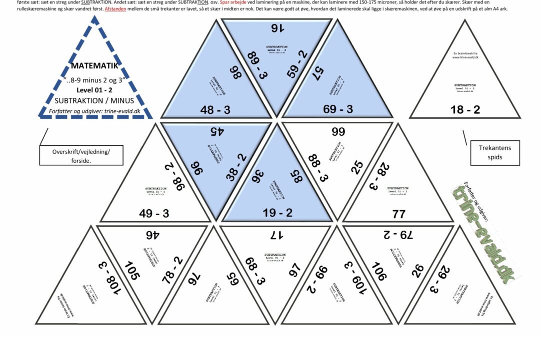 Subtraktion, Level 01, 5 stk.
